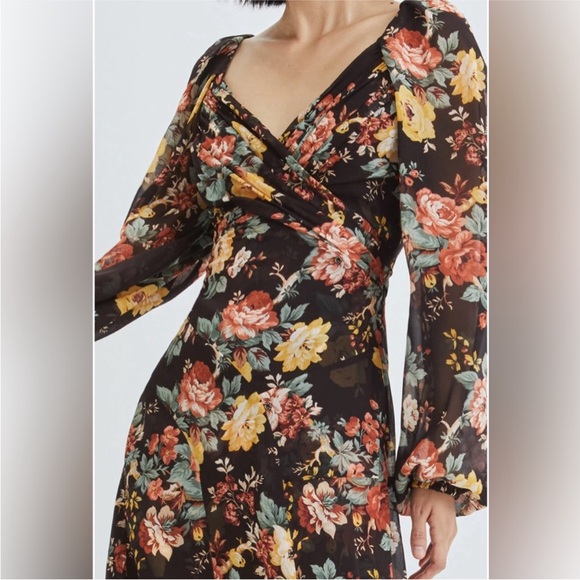 Veronica Beard Avani Floral Silk Maxi Dress Sz 2 - Picture 5 of 13